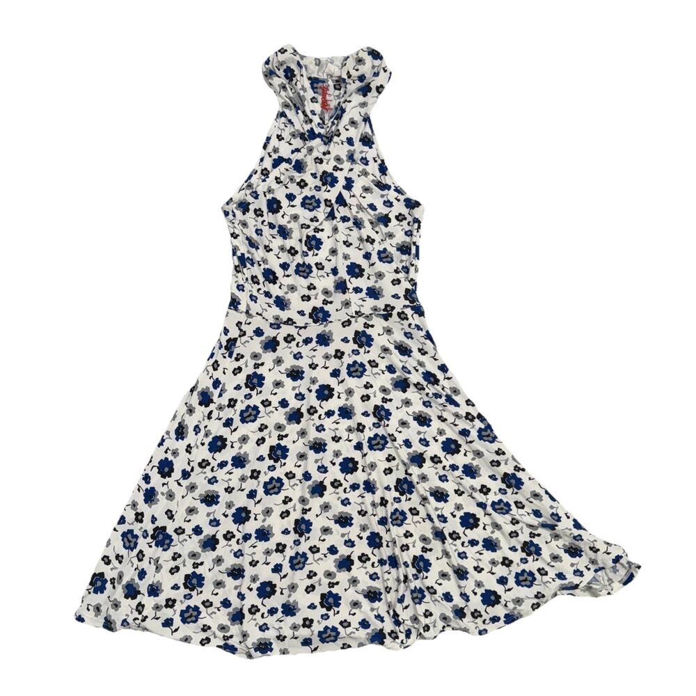 Free People White Sleeveless Blue Floral Criss Cross Dress Women Small Sundress